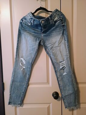 Silver Jeans Light Blue Ripped Skinny Jeans